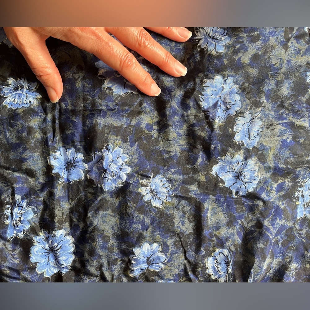 Vintage SILK cheongsam qipao blue floral S padded winter tang chinese dress - Picture 4 of 9